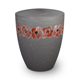 Urne Genesis Blumenkranz Hibiskus Silber