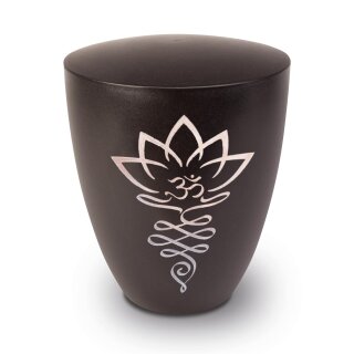 Urne Genesis Gravur Lotusbl&uuml;te Schwarz Standard