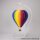 Ballonurne Regenbogen mit vergoldeter Kappe