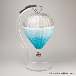 Urne Hei&szlig;luftballon Traumreise Blau/Silber