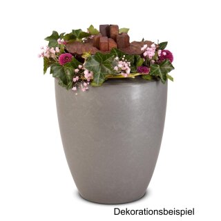Urne Bl&uuml;te der Erinnerung Silber mit geschnitzter Bl&uuml;te Nu&szlig;baum