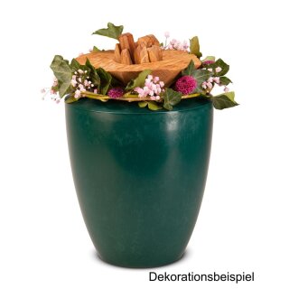 Urne Bl&uuml;te der Erinnerung Gr&uuml;n mit geschnitzter Bl&uuml;te Eiche