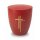 Urne Genesis Purpurrot mit Applikation Kreuz Gold und...