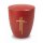 Urne Genesis Purpurrot mit Applikation Kreuz Gold und...