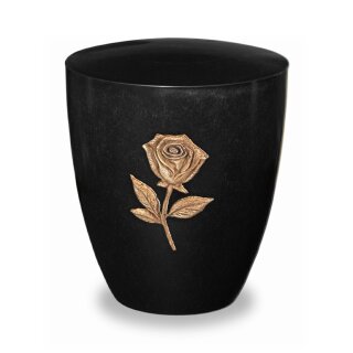 Urne Genesis Schwarz mit Applikation Rose Gold Standard
