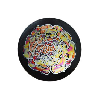 Urne Genesis Schwarz mit Design Rosenbl&uuml;te