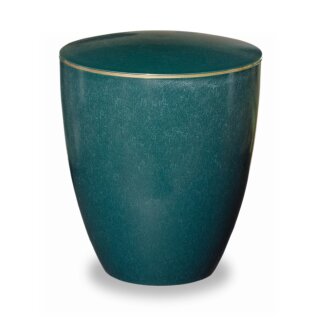 Urne Genesis Gr&uuml;n mit Dekorring Gold 3mm