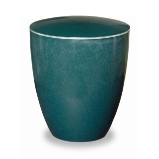 Urne Genesis Gr&uuml;n mit Dekorring Silber 3mm