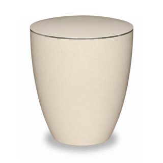 Urne Genesis Cremewei&szlig; mit Dekorring Silber 3mm