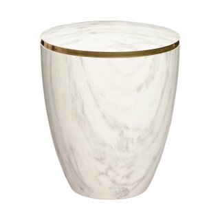 Urne Genesis Premium Marmor Carrara mit Dekorring Gold 9mm