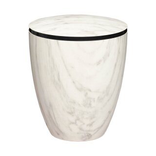 Urne Genesis Premium Marmor Carrara mit Dekorring Schwarz 9mm