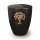 Urne Genesis Gravur Lebensbaum Schwarz mit Dekorring Gold...