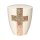 Urne Genesis Cremewei&szlig; mit Design Kreuz rot